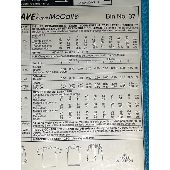 McCalls 7629 Sewing pattern girls tshirt tank top short size 3 4 5 6 - Picture 5 of 6